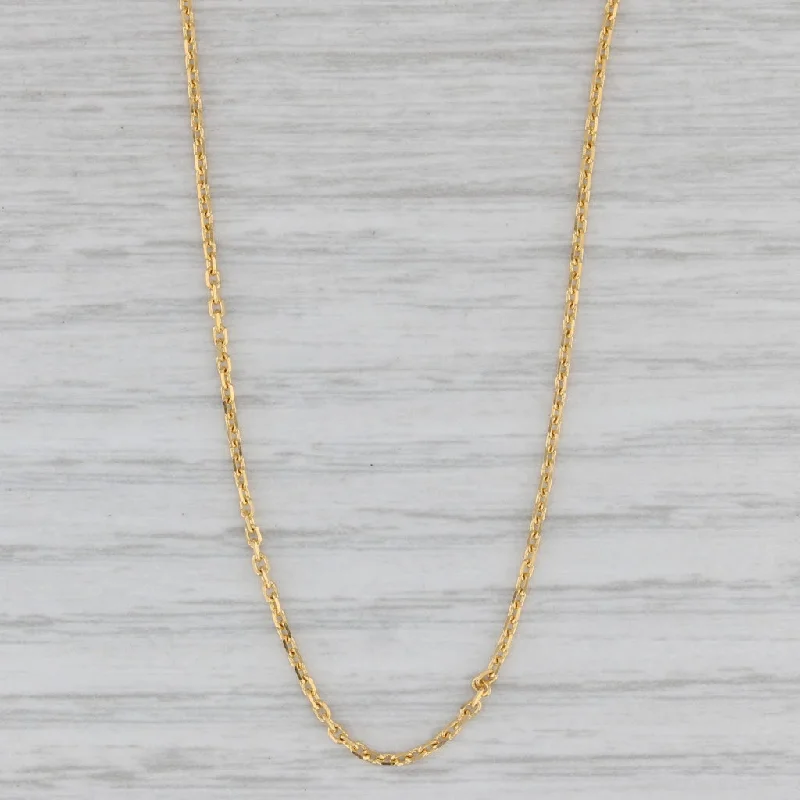 women's beaded necklaces-17.5" 0.9mm Cable Chain Necklace 21k Yellow Gold