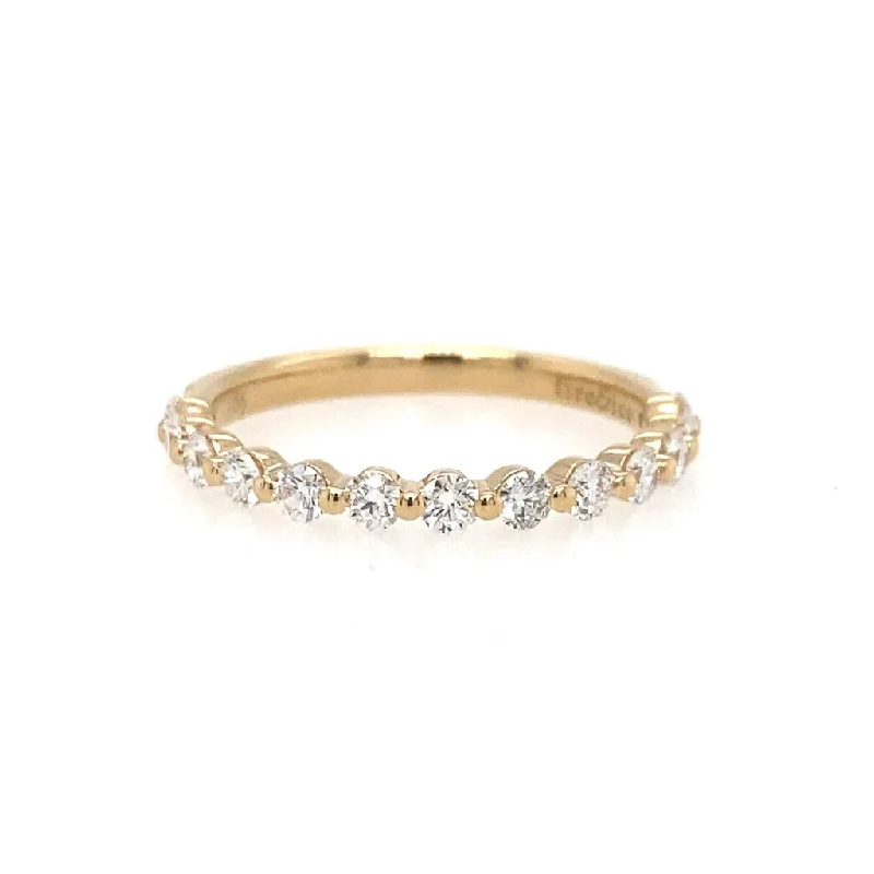 women's sparkling engagement rings-18K Yellow Gold 'Fire & Ice' Half Anniversary Wedding Band