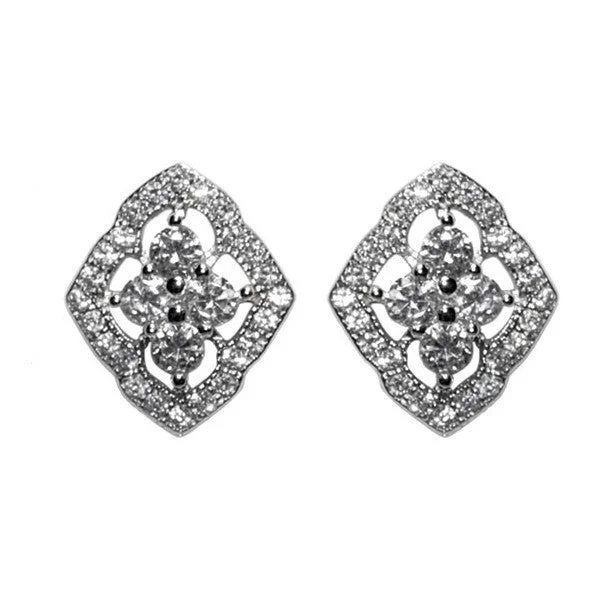 women's long earrings-Clotida Diamond CZ Stud Earrings