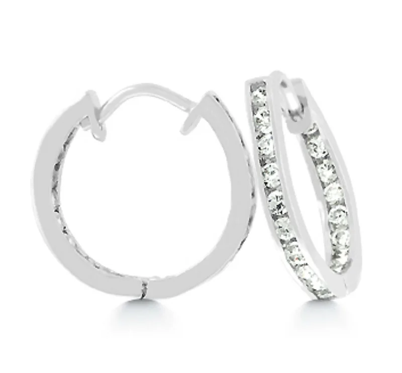 women's diamond stud earrings-Glynis Inside Out Huggie Earrings | 0.75ct