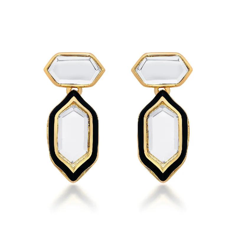 women's huggie earrings-Amina Mirror Stud Earrings