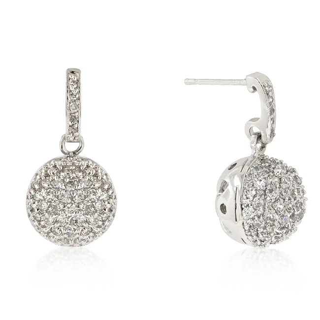 women's engraved earrings-Mesa CZ Sphere Dangle Earrings |1ct | Cubic Zirconia