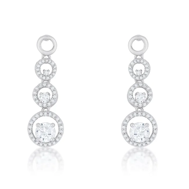 women's hoop earrings with gemstones-Olivia Graduated Halo Dangle Earrings | 3ct