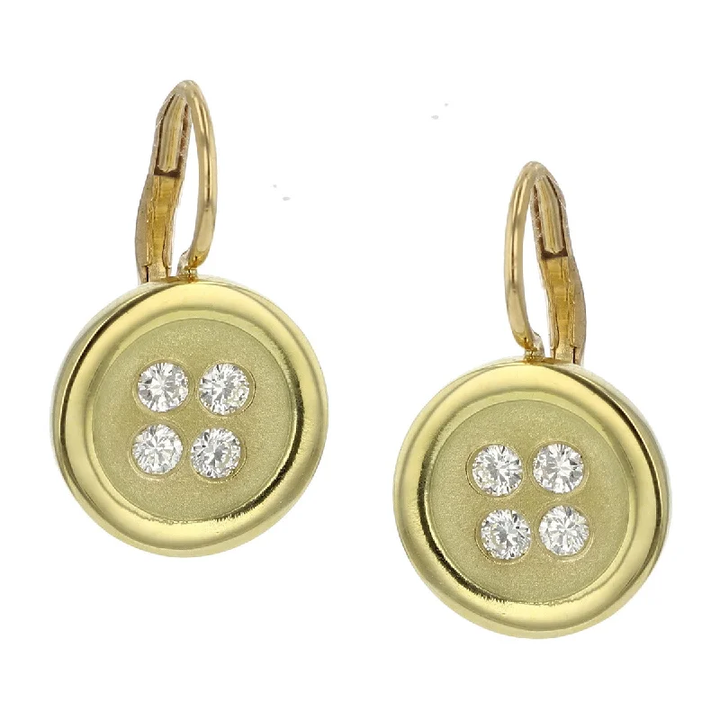 women's diamond stud earrings-Button Earrings