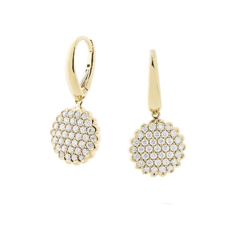 women's crystal earrings-18K Yellow Gold Diamond Dot Earrings