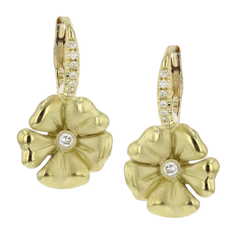 women's flower stud earrings-Blossom Lever Back Earrings