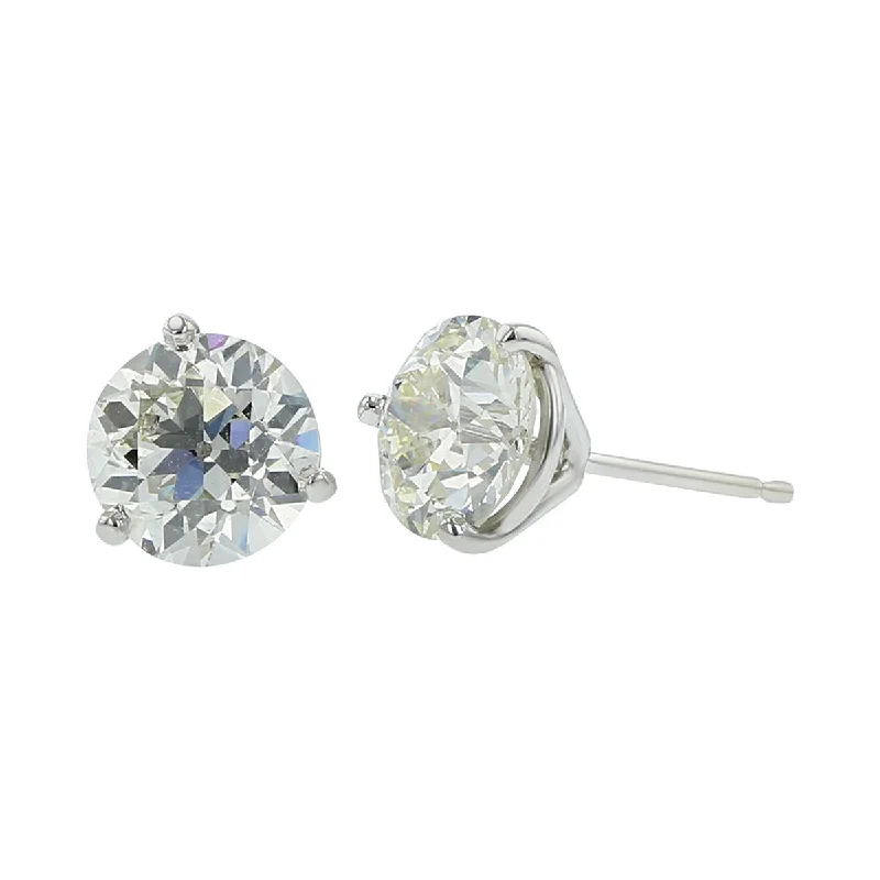 women's double hoop earrings-Art Deco European-Cut Diamond Stud Earrings