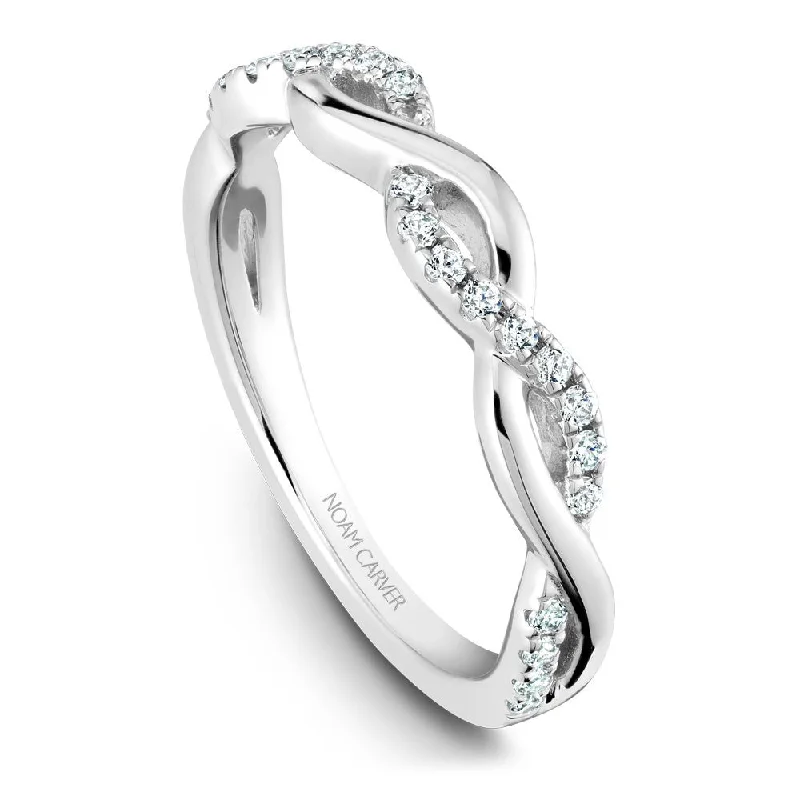 women's colored diamond engagement rings-Noam Carver Diamond Twist Wedding Band B185-02B