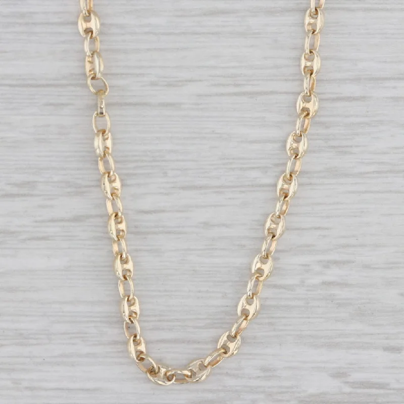 women's geometric necklaces-19.5" 3.1mm Gucci Chain Necklace 14k Yellow Gold Italy