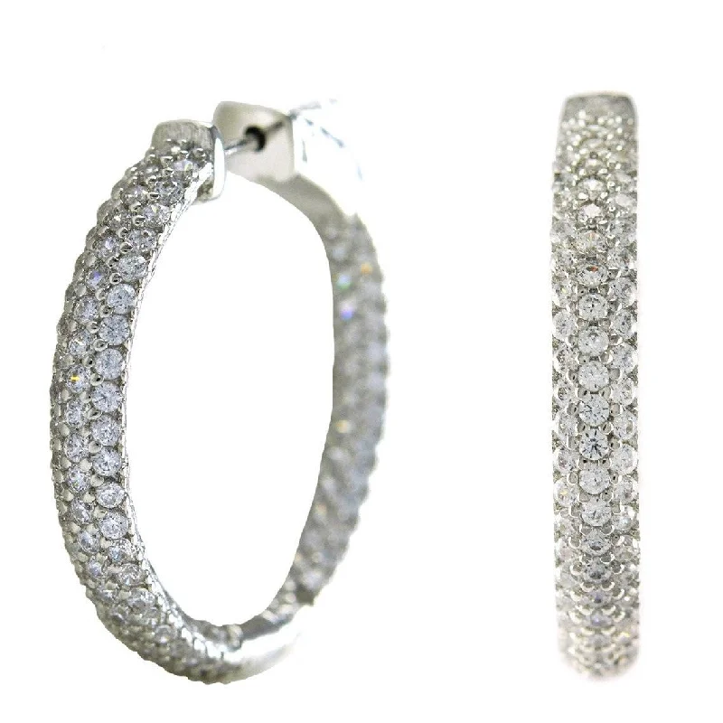 women's classic stud earrings-Heija CZ Inside Out Hoop Earrings | 30mm