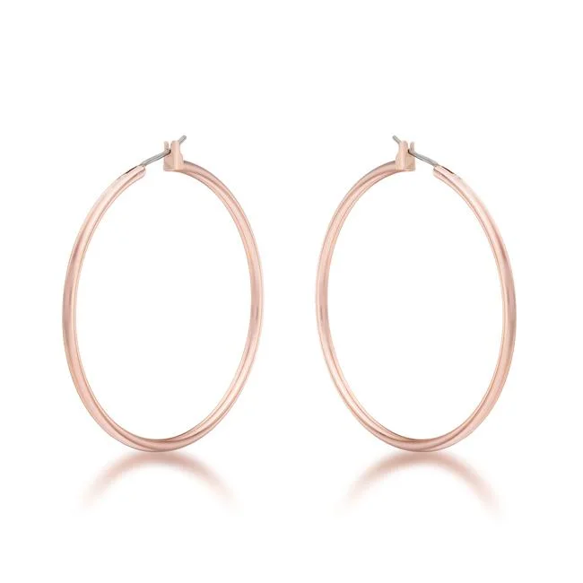 women's gold earrings-Glem Large Rose Gold Hoop Earrings | 45mm