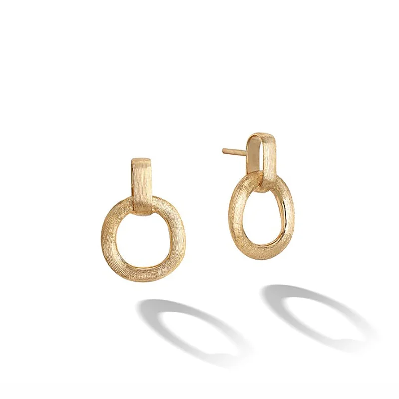 women's custom earrings-18K Yellow Gold Small Stud Drop Earrings