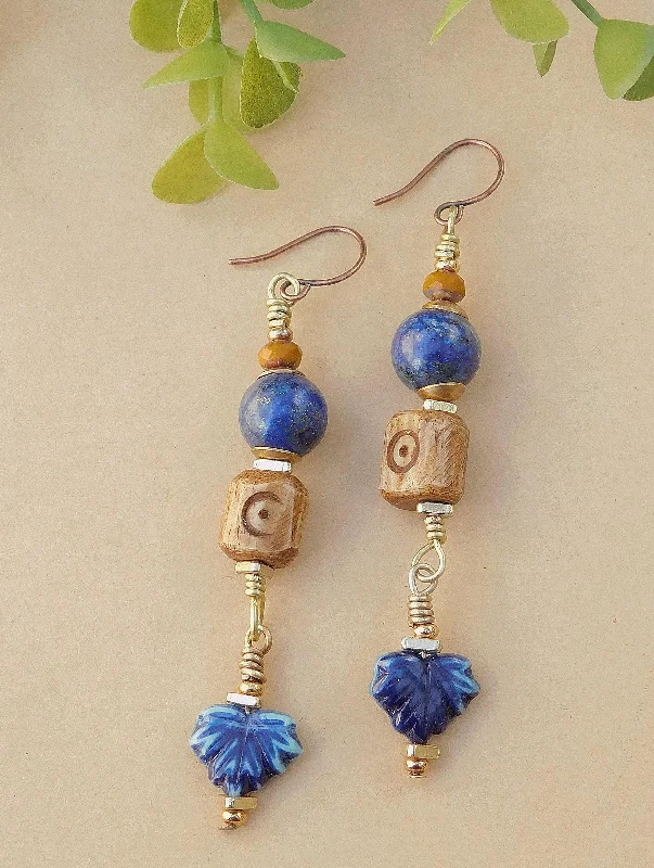 women's celestial earrings-Sodalite Gemstone Earrings