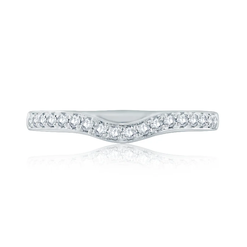 women's white gold engagement rings-A.Jaffe Classic Contoured Diamond Wedding Band MR1640/14