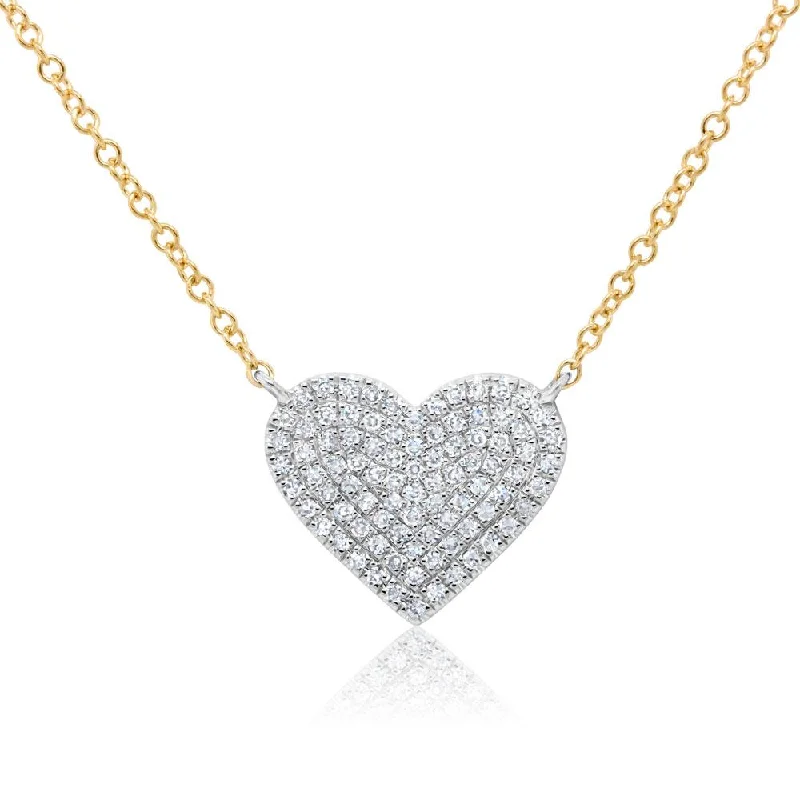 women's friendship necklaces-14K White & Yellow Gold Diamond Heart Necklace