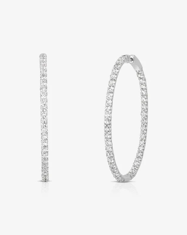 women's hoop earrings with diamonds-Luxe Diamond Hoops