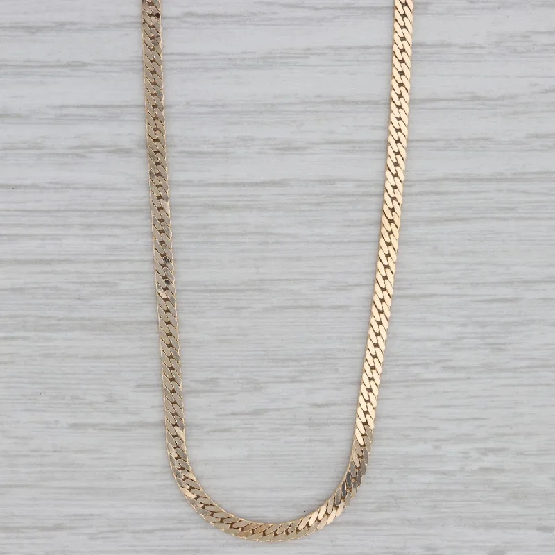 women's silver infinity necklaces-Cuban Curb Link Chain Necklace 14k Yellow Gold Italy 18.5" 2.8mm