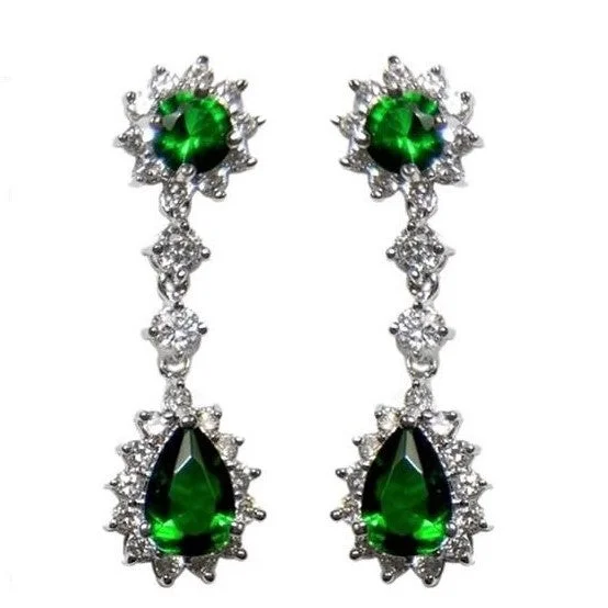 women's small hoop earrings-Kimmy Emerald Chandelier Earrings | 36mm