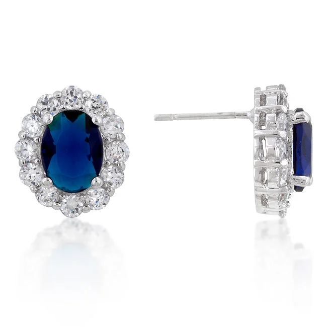 women's drop earrings-Kate Royal Oval Sapphire Stud Earrings