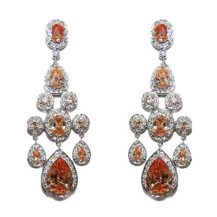 women's retro earrings-Ariana Champagne Sassy Chandelier Earrings | 71mm