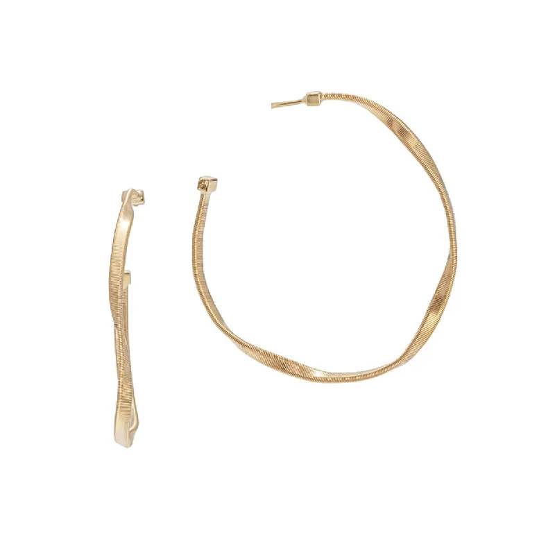 women's fashion earrings-18K Yellow Gold Medium Hoop Earrings