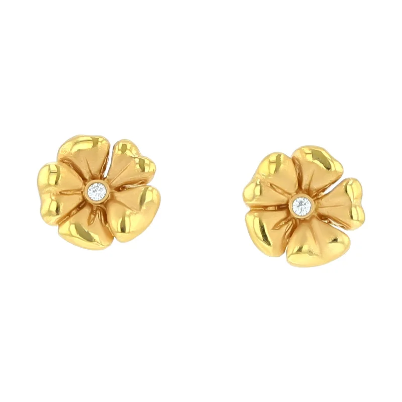 women's two-tone earrings-Blossom Stud Earrings