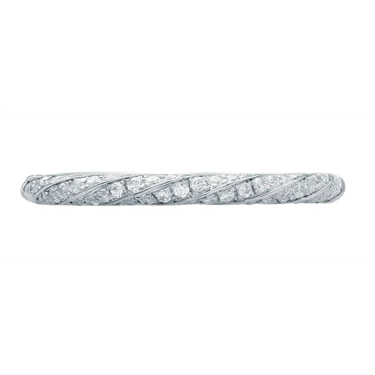 women's vintage engagement rings-A. Jaffe Signature Twist Diamond Wedding Band MRS820/33