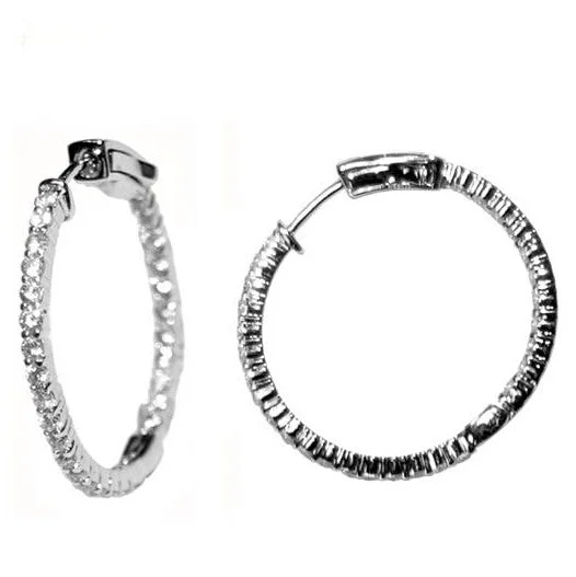 women's geometric earrings-Floy CZ Inside Out Hoop Earrings | 31mm