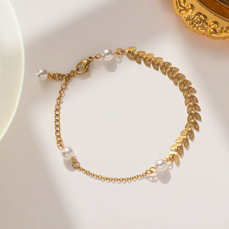 923 Golden Wheat Ear Bracelet