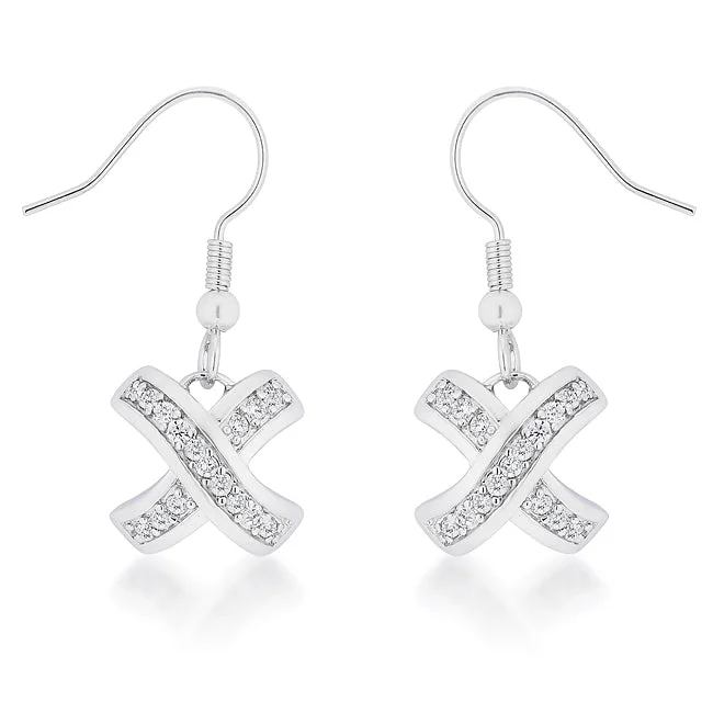 women's contemporary earrings-Monya Criss Cross Drop Earrings | 0.6ct