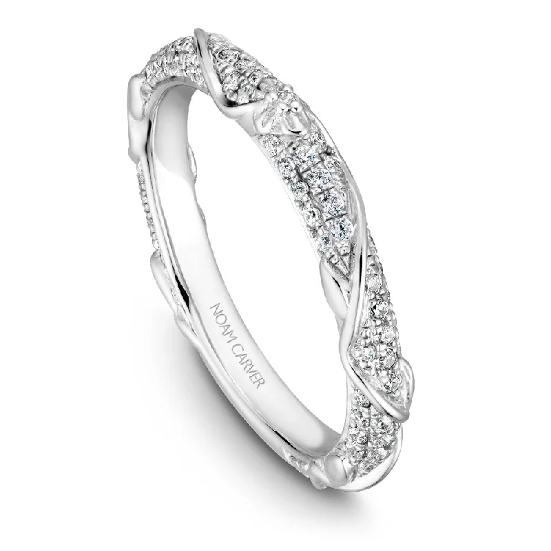 women's statement engagement rings-Noam Carver Rollover Diamond Wedding Band B081-02B