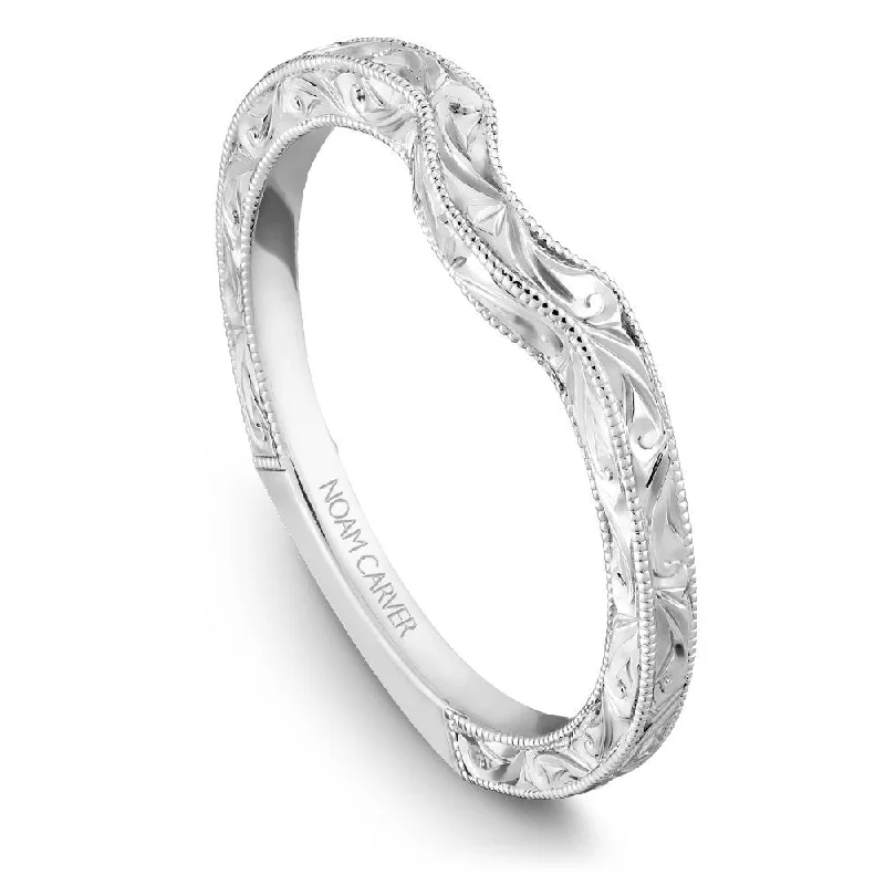 women's alternative engagement rings-Noam Carver Hand Engraved Wedding Band B001-02EB