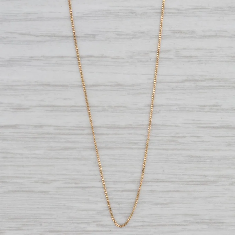 women's initial necklaces-16" Curb Chain Necklace 18k Yellow Gold 0.6mm