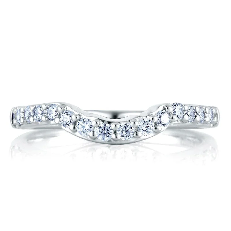 women's platinum solitaire diamond engagement rings-A. Jaffe Contoured Pavé Set Diamond Wedding Band MR1290/28