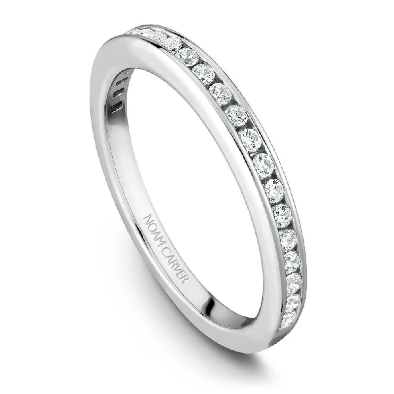 women's diamond engagement rings with bands-Noam Carver Channel Set Diamond Wedding Band B006-01B