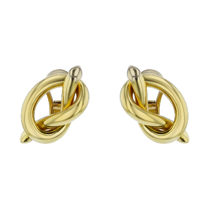 women's heart-shaped drop earrings-18K Yellow Gold Large Knot Clip-on Earrings