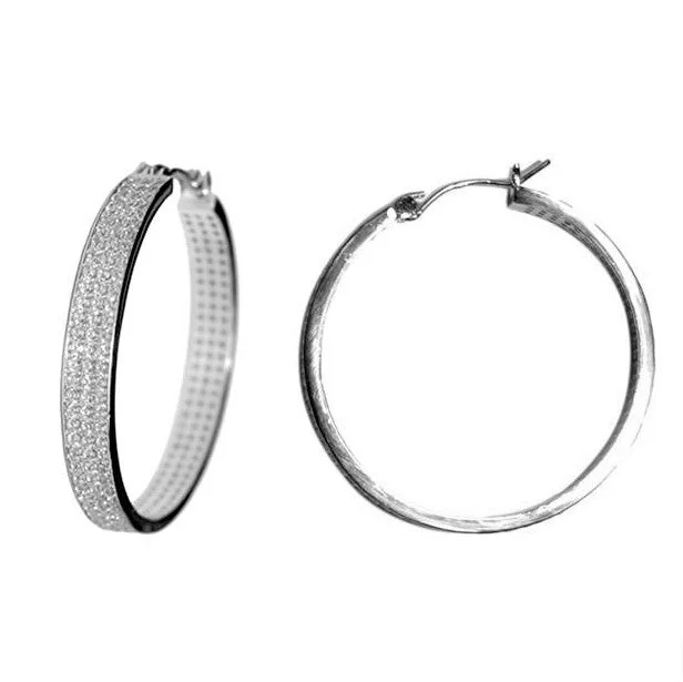 women's pearl earrings-Theda Fashion CZ Hoop Earrings.| 6.5ct | 35mm