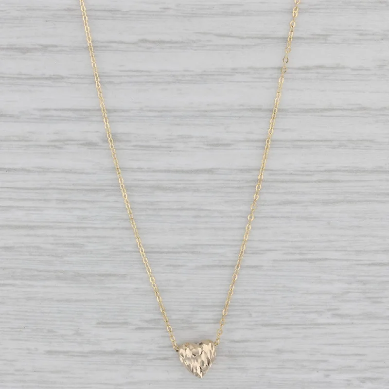 women's love necklaces-Small Heart Pendant Necklace 14k Yellow Gold 18" Cable Chain