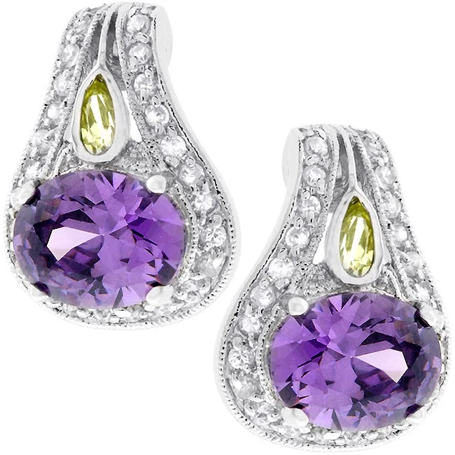 women's hoop earrings with diamonds-Dumia Majestic Amethyst CZ Earrings | 4.5ct