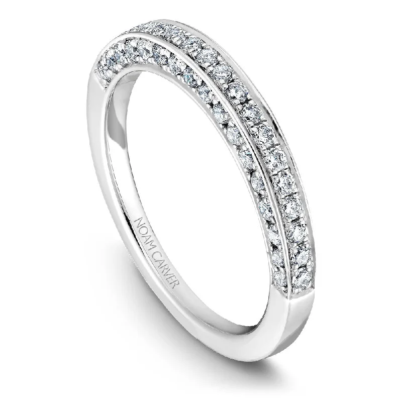 women's nature-inspired engagement rings-Noam Carver Micro Pavé Diamond Wedding Band B003-02B