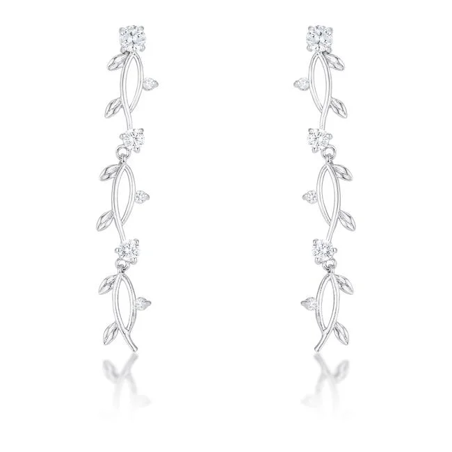 women's custom earrings-Nathana Romantic Vine Dangle Earrings | 1.1ct