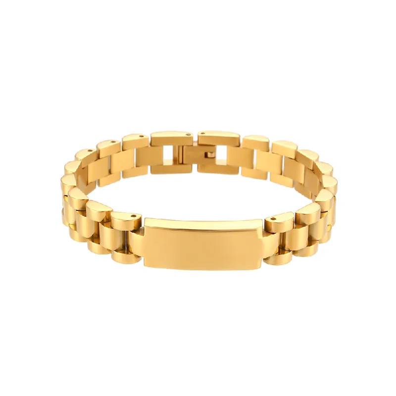 Watch Band Chain Bracelet - Smooth Gold