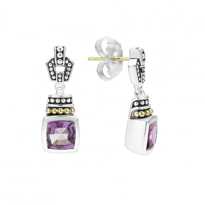 women's flower earrings-Amethyst Drop Earrings