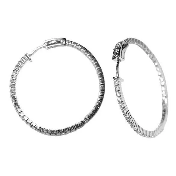 women's gemstone drop earrings-Floy CZ Inside Out Hoop Earrings | 40mm