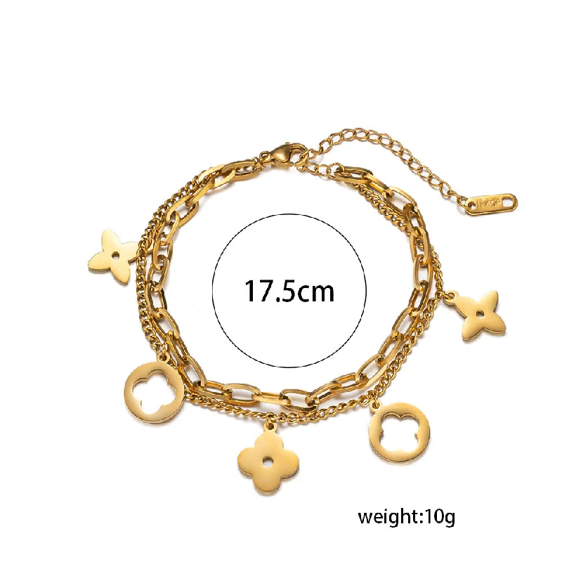 women's charm bangles-Unisex Minimalist Letter Number Text Titanium Steel Electroplating Bracelets