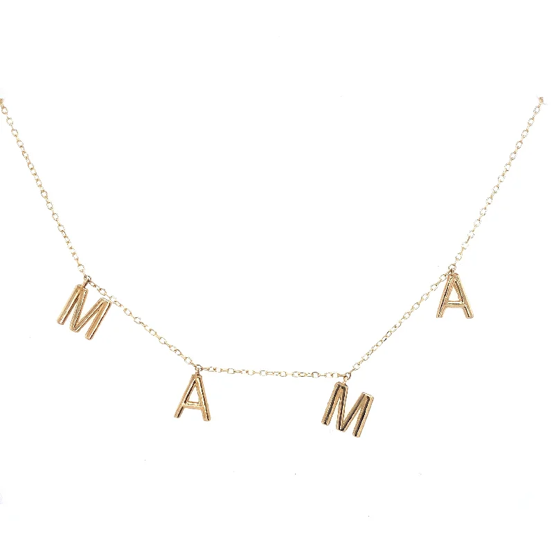 women's infinity necklaces-14K Yellow Gold Mama Dangle Necklace