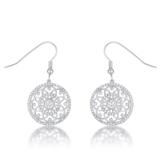 women's sterling silver earrings-Iyanna Interlocking Circles Dangle Earrings | 1ct