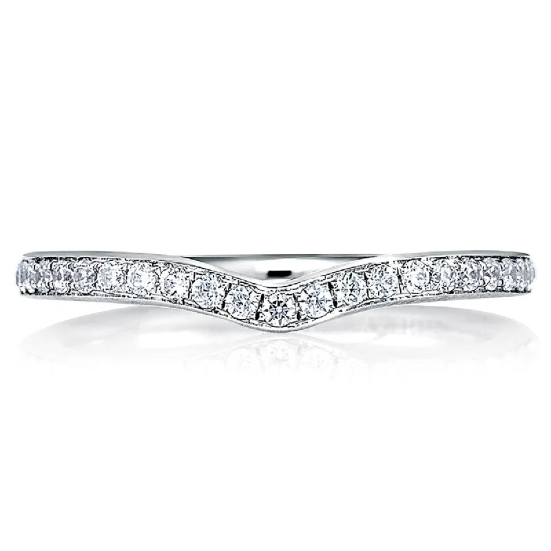 women's stylish engagement rings-A. Jaffe Classic Contour Diamond Wedding Band MRS415/19