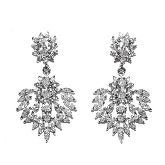 women's ethnic earrings-Macaria Marquise Cluster Dangle Earrings