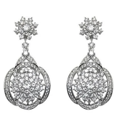 women's luxury earrings-Josnelle CZ Cluster Chandelier Earrings | 38mm